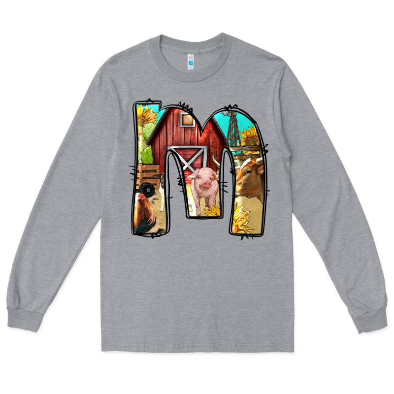 Farm Life Alphabet Lowercase Letters M Long Sleeve Tee by BundleAndBundleShop | Teevron