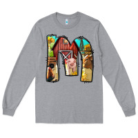 Heather Grey farm life alphabet lowercase letters m Long Sleeve Tee - BundleAndBundleShop