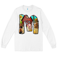 White farm life alphabet lowercase letters m Long Sleeve Tee - BundleAndBundleShop
