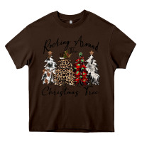 Chocolate Brown rocking around the christmas tree Heavy Core Tee - CowGirlArtShop