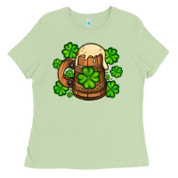 Matcha St. Patrick's Beer and shamrock Ladies Tee - OliviaCreatesArt