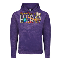 Cloud Purple My Daddy is my Hero Teacher Vintage Hoodie - CowhideDigitalArt