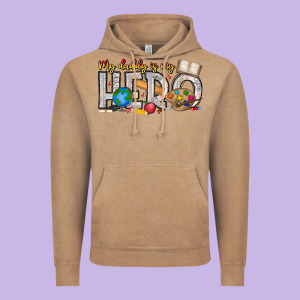 My Daddy Is My Hero Teacher Vintage Hoodie Designed By Cowhidedigitalart