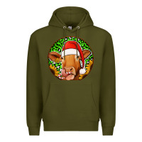 Army Green christmas circle earrings Premium Hoodie - Jasminsmagicworld