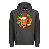 Charcoal Heather christmas circle earrings Premium Hoodie - Jasminsmagicworld