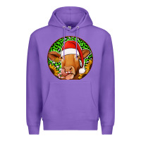 Purple christmas circle earrings Premium Hoodie - Jasminsmagicworld