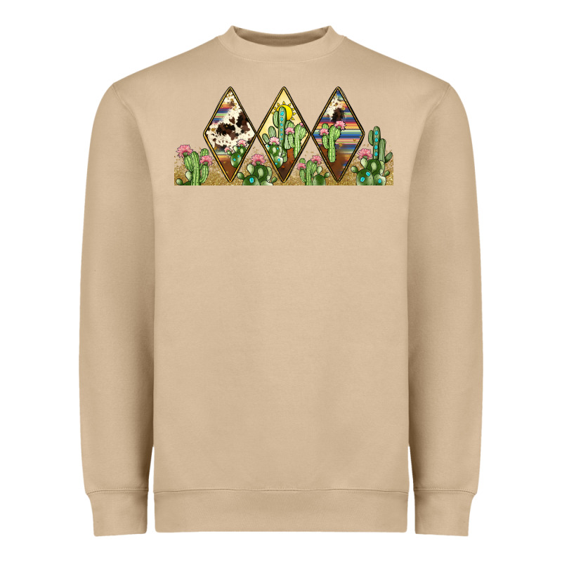 Cactus Cowhide Serape Heavyweight Sweatshirt by JahusDesignShop | Teevron