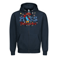 Navy little miss firecracker Zipper Hoodie - JahusDesignShop