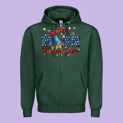 Little Miss Firecracker Zipper Hoodie Designed By Jahusdesignshop