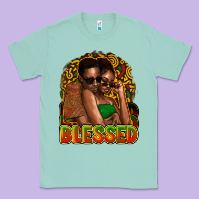 Black Couple Blessed Classic Tee Designed By Howdyjamesfarm