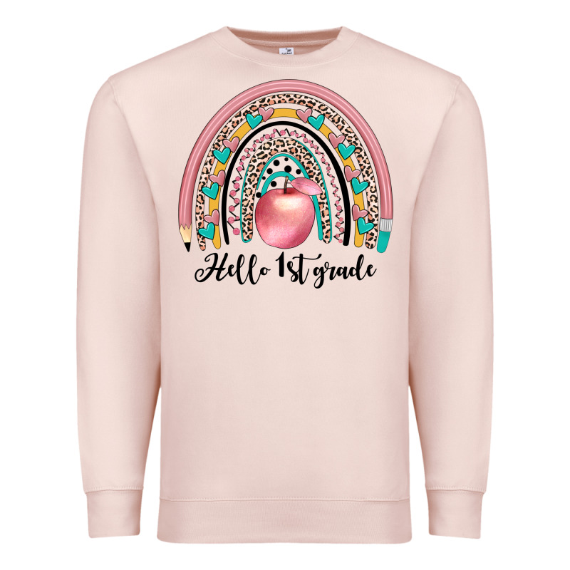 Hello 1 St Grade Premium Sweatshirt by JahusDesignShop | Teevron