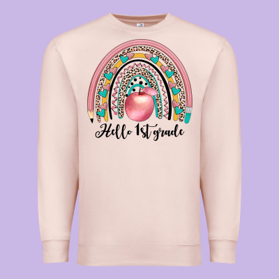Hello 1 St Grade Premium Sweatshirt Designed By Jahusdesignshop