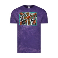 Cloud Purple football cross aztec leopard background Vintage Tee - RanaPortraitStore
