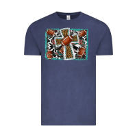 Vintage Denim football cross aztec leopard background Vintage Tee - RanaPortraitStore