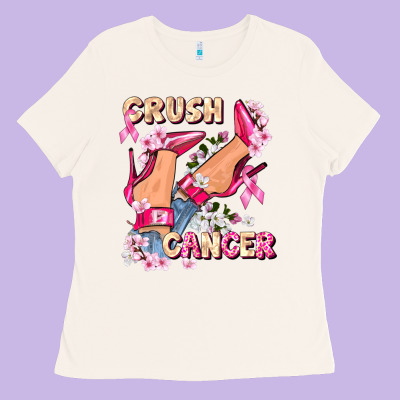 Crush Breast Cancer Ladies Tee Designed By Fadigitalartstudio