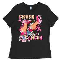 Black Crush Breast Cancer Ladies Tee - FaDigitalArtStudio
