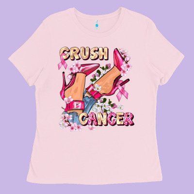 Crush Breast Cancer Ladies Tee Designed By Fadigitalartstudio