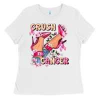 White Crush Breast Cancer Ladies Tee - FaDigitalArtStudio