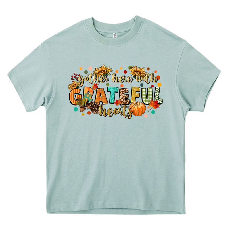 Gather Here With Grateful Hearts Heavy Core Tee by CowGirlArtShop | Teevron