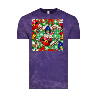 Cloud Purple christmas coffee cups bell and candy cane with leopard and plaid Vintage Tee - BundleAndBundleShop