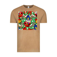 Vintage Camel christmas coffee cups bell and candy cane with leopard and plaid Vintage Tee - BundleAndBundleShop