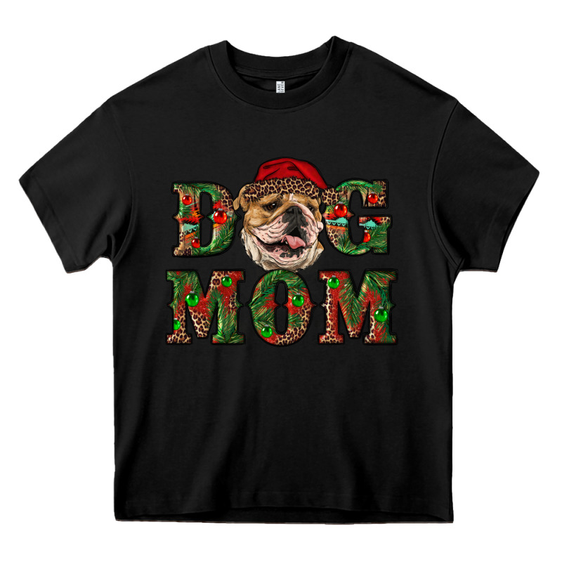 Christmas English Bulldog Mom Heavy Core Tee by RanaPortraitStore | Teevron