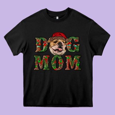 Christmas English Bulldog Mom Heavy Core Tee Designed By Ranaportraitstore