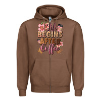 Chestnut life begins after coffee Zipper Hoodie - JahusDesignShop