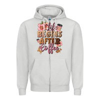 Dove Grey life begins after coffee Zipper Hoodie - JahusDesignShop