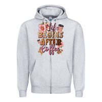 Heather Grey life begins after coffee Zipper Hoodie - JahusDesignShop