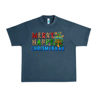 Midnight Navy merry happy chrismukkah Urban Heavy Tee - FaDigitalArtStudio