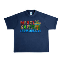 Navy merry happy chrismukkah Urban Heavy Tee - FaDigitalArtStudio