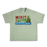 Oil Green merry happy chrismukkah Urban Heavy Tee - FaDigitalArtStudio
