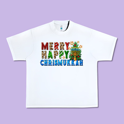Merry Happy Chrismukkah Urban Heavy Tee Designed By Fadigitalartstudio