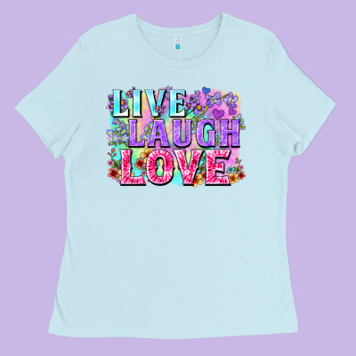 Live Laugh Love Hippie Valentine's Day Ladies Tee Designed By Fadigitalartstudio