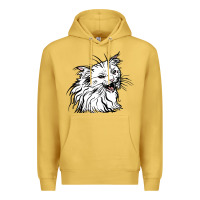 Antique Gold Drawing Cat Premium Hoodie - RacoonDesign