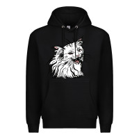 Black Drawing Cat Premium Hoodie - RacoonDesign