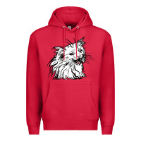 Cardinal Drawing Cat Premium Hoodie - RacoonDesign