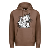 Chestnut Drawing Cat Premium Hoodie - RacoonDesign