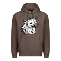 Coffee Drawing Cat Premium Hoodie - RacoonDesign