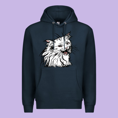 Drawing Cat Premium Hoodie Designed By Racoondesign