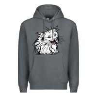Rock Drawing Cat Premium Hoodie - RacoonDesign