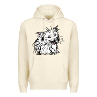 Sandshell Drawing Cat Premium Hoodie - RacoonDesign