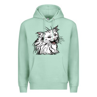 Seafoam Drawing Cat Premium Hoodie - RacoonDesign