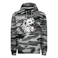 Slate Camo Drawing Cat Premium Hoodie - RacoonDesign