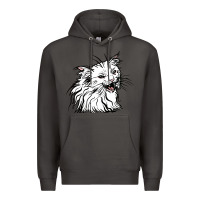 Smoke Drawing Cat Premium Hoodie - RacoonDesign