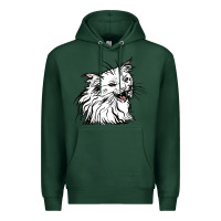 Sports Green Drawing Cat Premium Hoodie - RacoonDesign