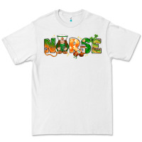White St. Patrick's Day Nurse with gnome Premium Tee - HowdyJamesFarm