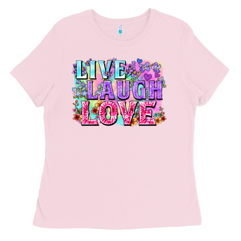 Live Laugh Love Hippie Valentine's Day Ladies Tee by FaDigitalArtStudio | Teevron