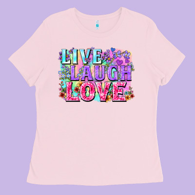Live Laugh Love Hippie Valentine's Day Ladies Tee Designed By Fadigitalartstudio